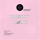POETRY AND PAINT WITH LA BRUJAS CLUB Thursday, September 28, 2023 7:00 PM  9:00 PM 1978 Arts Center (map)  In celebration of Hispanic Heritage Month, La Brujas Club presents “Poetry and Paint,” an art installation that pays homage to women and queer individuals who have profoundly influenced us on a spiritual level.