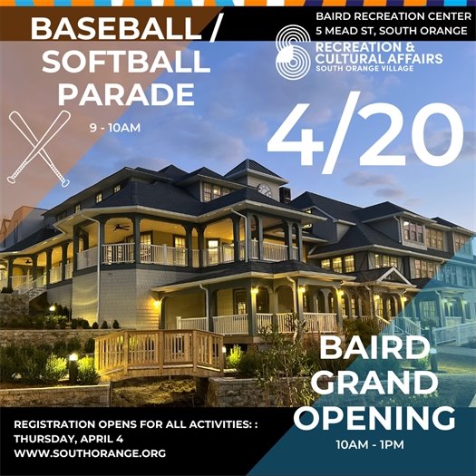 Baird Grand Opening and Baseball/Softball Parade on April 20th from 10am-1pm