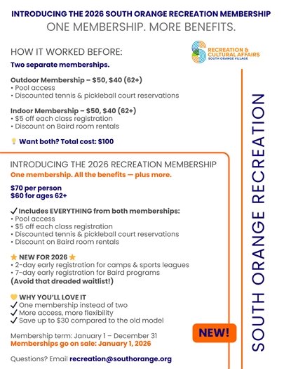 South Orange Recreation Membership