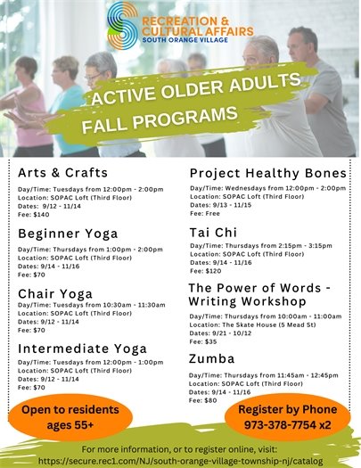 Active Older Adults Fall Programs