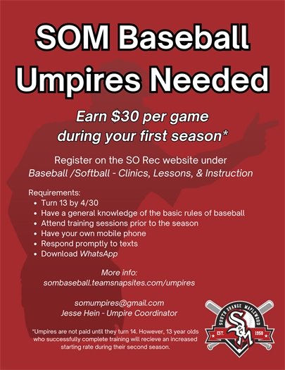 Umpires Needed