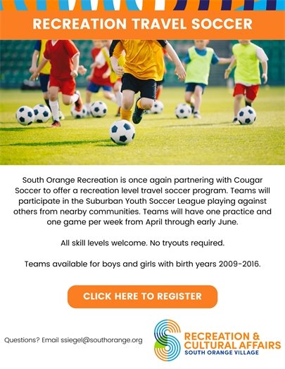 Recreation Travel Soccer registration now available for players with birth years 2009-2016