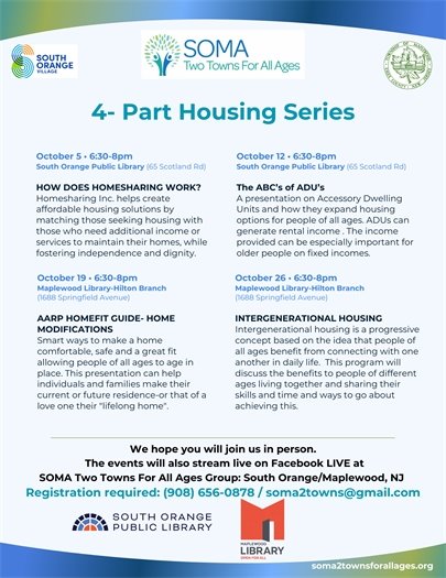 Housing Series  October 5, 12, 19, 26