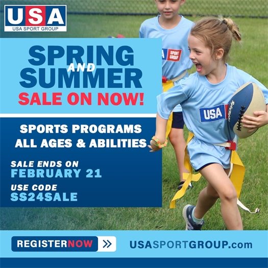 Spring and Summer Sale for All Sports programming for all ages!
