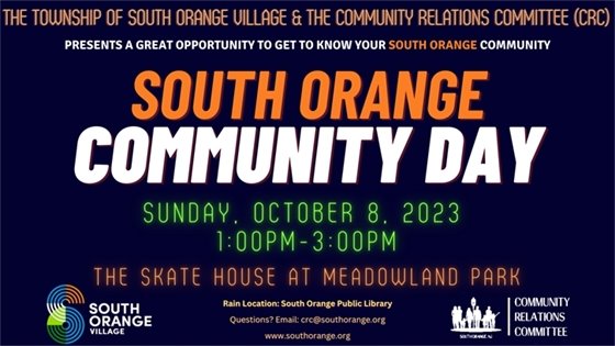 Community Day: Sunday October 8, 2023 from 1-3pm at the Skate House in Meadowland Park