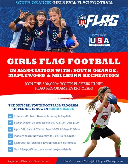 Girls Flag Football Program available for girls 7-10
