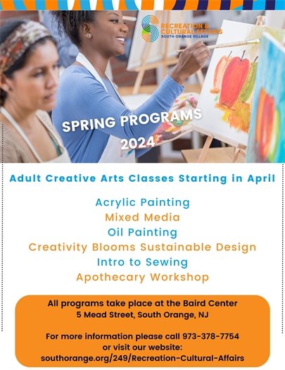 Adult Creative Arts Classes Starting in April